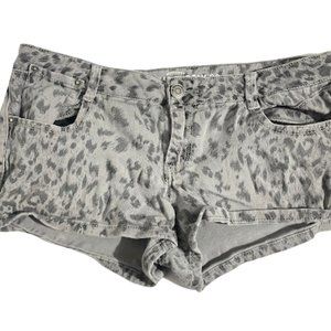 Mossimo Supply Co Juniors Size 13 Fit 6 Grey Animal Print Denim Shorts